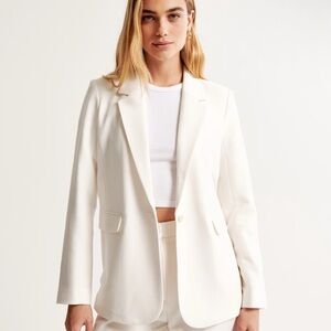 Abercrombie | Women's Cream Single-Button Tailored Blazer